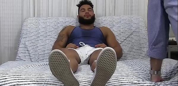  Latino hunk Pablo cocktease during foot licking worship